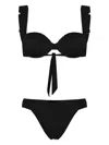 Noire Swimwear Ruched Balconette Bikini In Black
