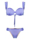Noire Swimwear Ruched Balconette Bikini In Blue