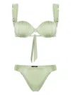 Noire Swimwear Ruched Balconette Bikini In Green