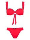 Noire Swimwear Ruched Balconette Bikini In Red