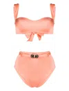 Noire Swimwear Seashell-charm Bikini Set In Orange
