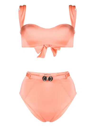 Noire Swimwear Seashell-charm Bikini Set In Orange