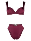 Noire Swimwear Shell-charm Detail Bikini Set In Pink