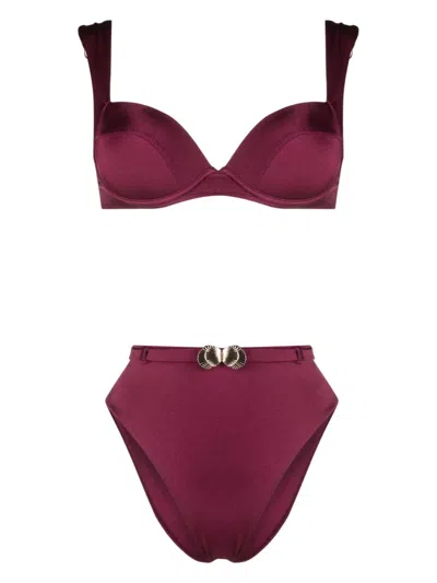 Noire Swimwear Shell-charm Detail Bikini Set In Pink