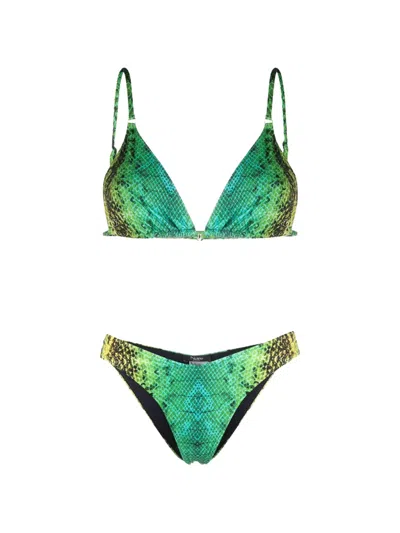 Noire Swimwear Tanning V-cut Beachwear In Green
