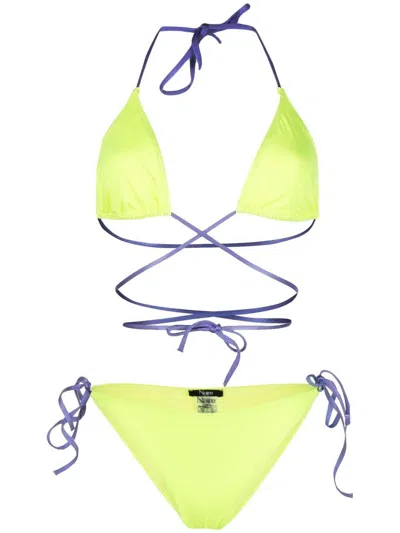 Noire Swimwear Tanning Wraparound Bikini In Yellow
