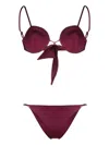 Shop Noire Swimwear Tonal-stitch Detail Bikini Set In Pink