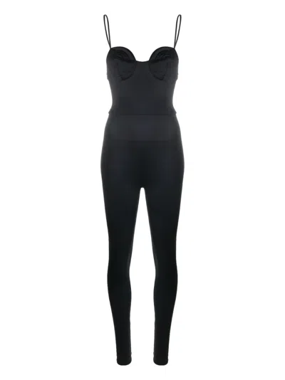 Noire Swimwear Tonal-stitch Detail Swim Suit In Black