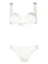 Noire Swimwear Underwire-cup Tie-fastening Bikini Set In Neutrals