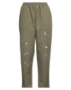Noir'n'bleu Woman Pants Military Green Size 32 Linen, Cotton, Elastane In Green