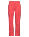 Noir'n'bleu Woman Pants Tomato Red Size 28 Cotton, Elastane In Tomato Red