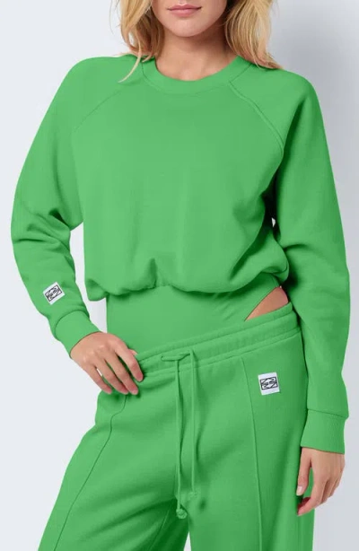 Noisy May Arya Cotton Blend Sweatshirt Bodysuit In Irish Green