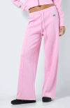 Noisy May Arya Wide Leg Sweatpants In Bonbon
