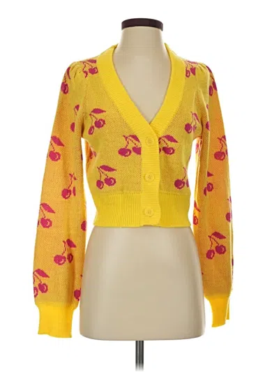 Pre-owned Noisy May Cardigan Sweater In Yellow