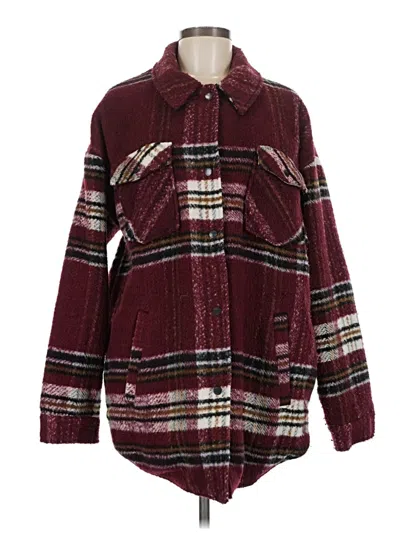 Pre-owned Noisy May Coat In Burgundy