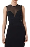Noisy May Derin Mixed Media Top In Black