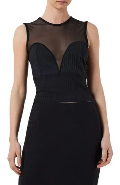 Noisy May Derin Mixed Media Top In Black