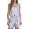 Noisy May Effi Metallic Button Front Vest