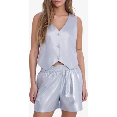 Noisy May Effi Metallic Button Front Vest