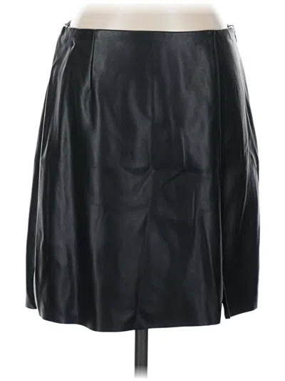 Pre-owned Noisy May Faux Leather Skirt In Black