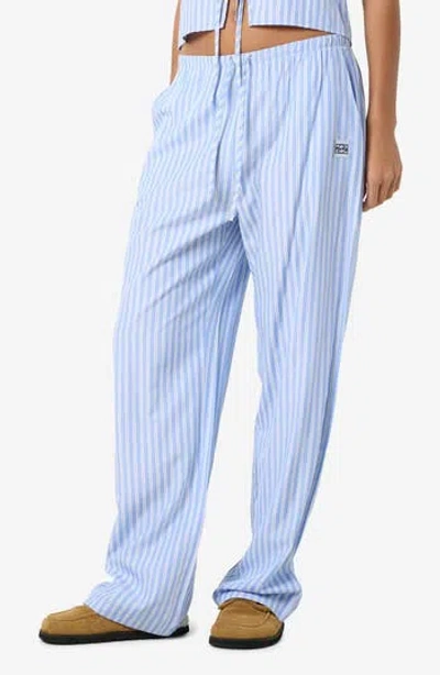 Noisy May Frida Stripe Woven Pants In Blue