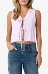 Noisy May Frida Tie Front Crop Vest