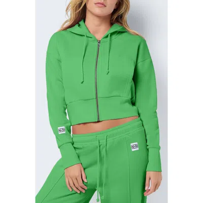 Noisy May Front Zip Crop Hoodie In Irish Green