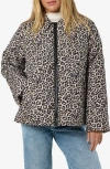 Noisy May Gilly Leopard Print Quilted Jacket In Mocha Bisque Aopleo