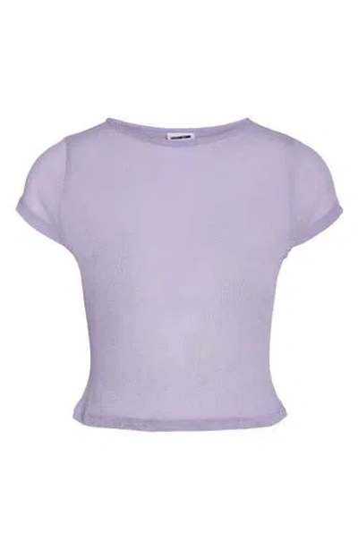 Noisy May Jasi Cap Sleeve Crop Top In Purple
