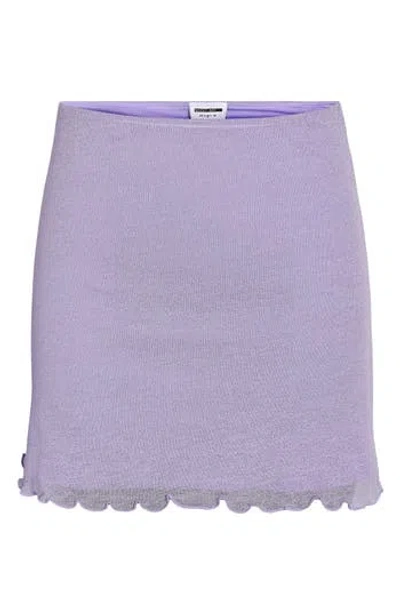Noisy May Jasi Scallop Lettuce Edge Miniskirt In Sweet Lavender