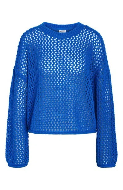 Noisy May Judey Open Stitch Sweater In Lapis Blue
