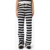 Noisy May Laika Flare Knit Pants In Birch/black Stripes