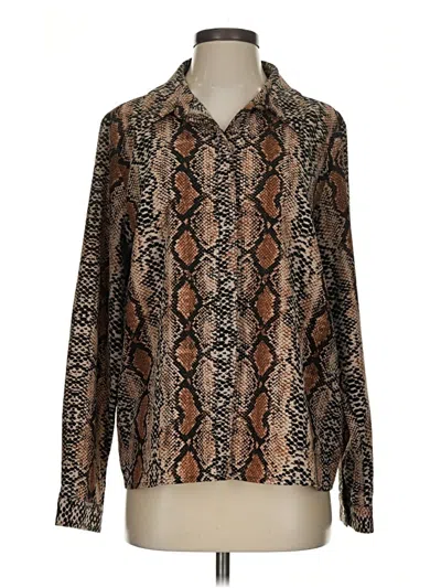 Pre-owned Noisy May Long Sleeve Blouse In Brown