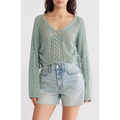 Noisy May Luna Cinched Sweater In Green