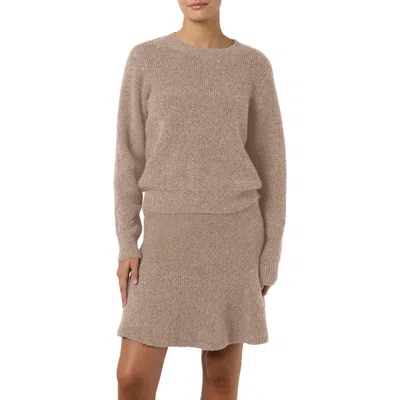 Noisy May Nola Rib Crewneck Sweater In Nomad Detail
