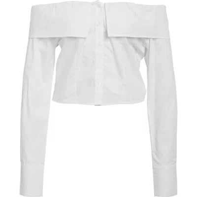 Noisy May Pipi Off The Shoulder Shirt In Bright White