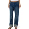 Noisy May Sanja Cuffed Straight Leg Jeans In Blue