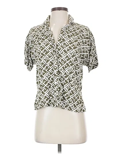Pre-owned Noisy May Short Sleeve Blouse In Green