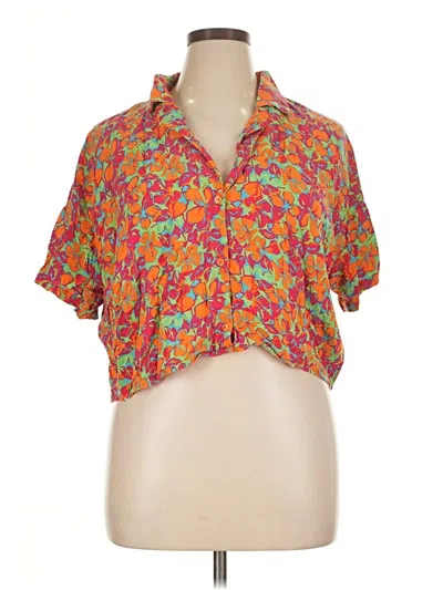 Pre-owned Noisy May Short Sleeve Blouse In Orange