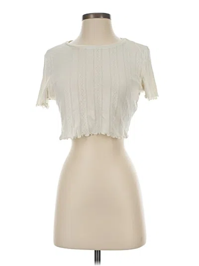 Pre-owned Noisy May Short Sleeve Turtleneck In White