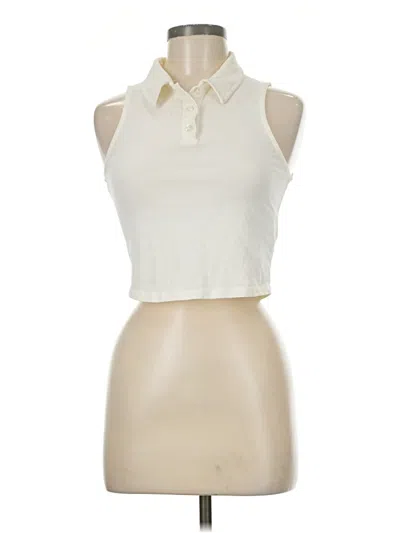Pre-owned Noisy May Sleeveless Polo Shirt In Ivory