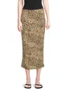 Noisy May Women's Avery Leopard-print Midi-skirt In Gold