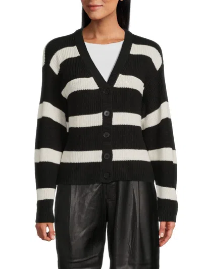 Noisy May Women's Maysa Striped Cardigan In Black Stripe