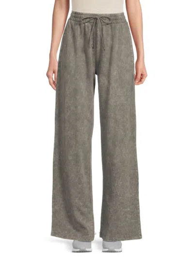 Noisy May Women's Robin Wide Leg Pants In Washed Charcoal