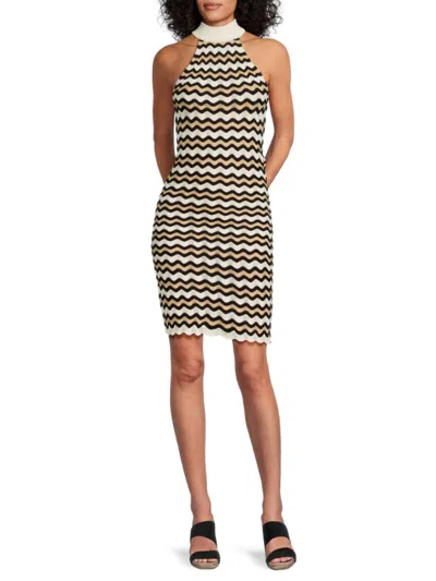 Noisy May Women's Sadie Wave-knit Halter Minidress