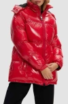 Noize Aesha Water Resistant Puffer Jacket In Cherry