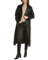 Noize Albina Long Trench Coat In Black