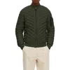 Noize Alex Chevron Quilted Puffer Jacket In Green