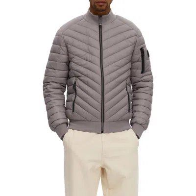 Noize Alex Chevron Quilted Puffer Jacket In Pink