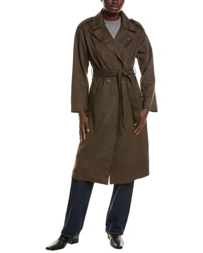 Noize Allison Vegan Leather Coat In Brown